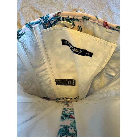 Corset story size 4 US Birds of paradise cold shoulder corset top - NWT - Picture 11 of 16